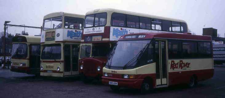 Red Rover Optare City Pacer 165, AEC Renown Weymann 127, Leyland Fleetline MCW 156 & a Leyland National